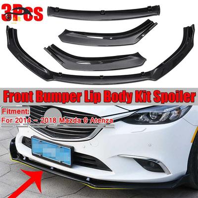 Glanssvart Läpp till Främre Bumper för 2014-2018 Mazda 6 Atenza Spoiler Modifiering