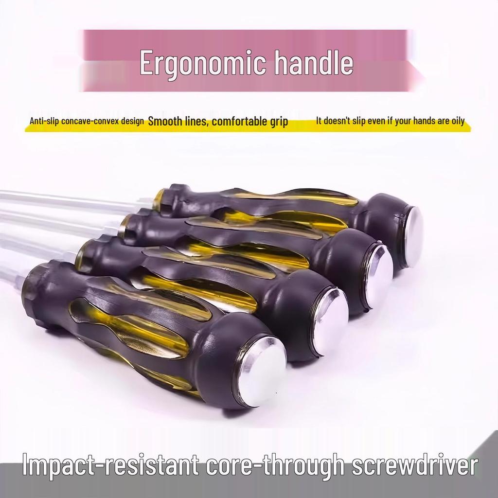 Super Hard Multifunctional Phillips & Slotted Screwdriver Set with Hammer Capability