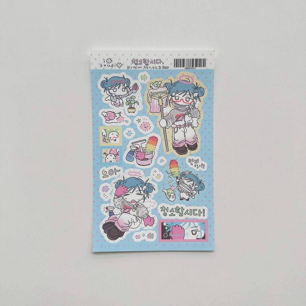 Korean Style Cute Girl Cartoon Stickers for Journaling and Daily Fun