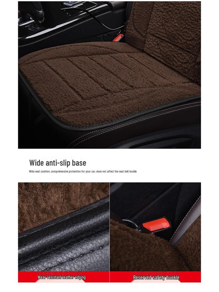 12V Plush Winter Electric Heated Car Seat Cushion