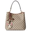 GUCCI GG Emblem GG Monogram Coated Fabric Shoulder Bag, Crossbody Bag, Handbag Small Women's Beige & Dark Brown 815103-FAD6L-9758