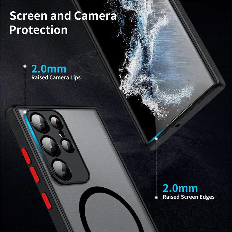 Suitable for Samsung S25Edge Mobile Phone Case Magnetic Scrub S24ultra Skin Feeling 21 Anti Fall S23u Full Coverage S20FE