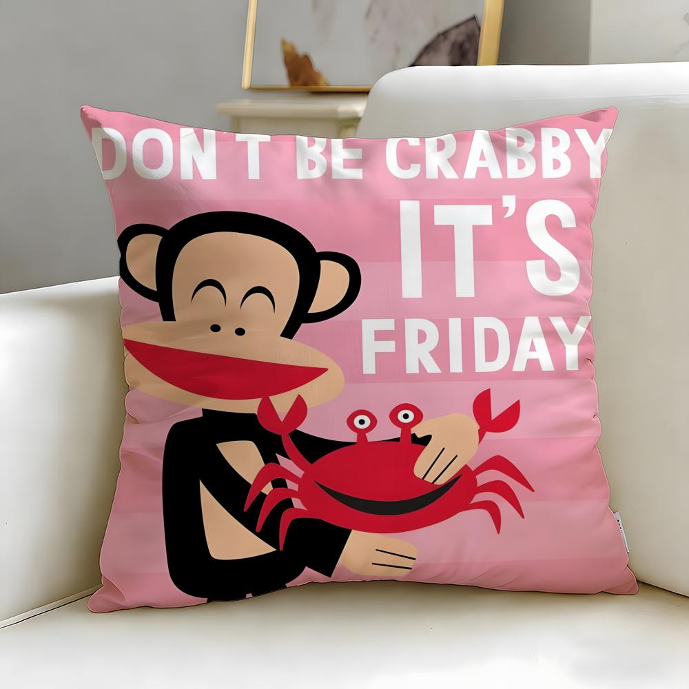 classic brand Paul Frank Cushion Cover Soft  EasyWash Pillow Case  Versatile for Couch Bed Travel and Office