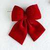 Velvet Red Christmas Bow Knot Hanging Ornaments DIY Xmas Tree Decorations Holiday Home Party Baubles Pendant