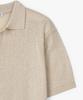POLYGRAM Boucle Open Collar Half Knit - Beige