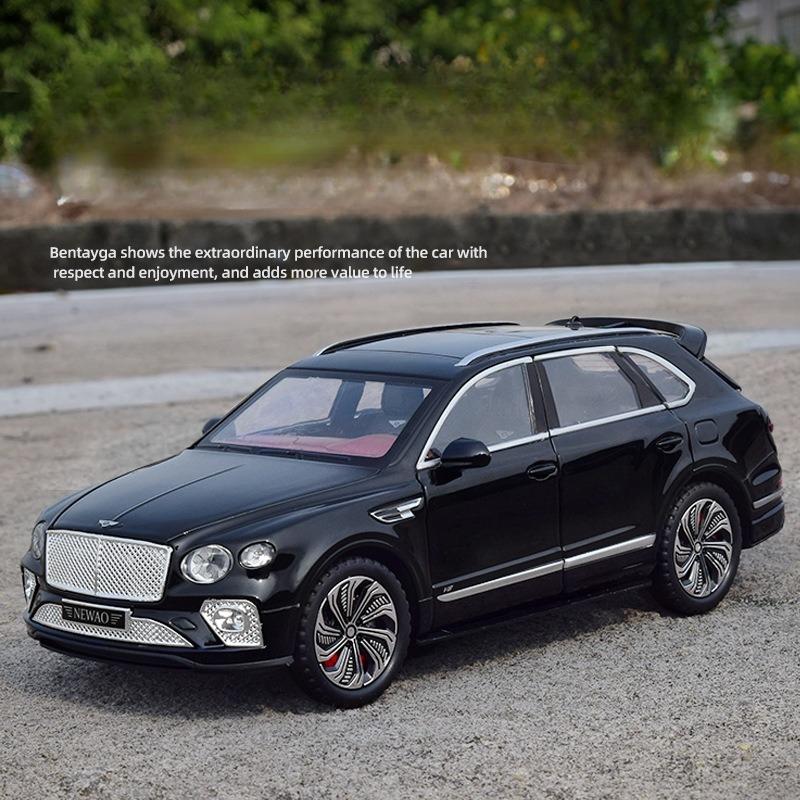 1:24 Bentayga SUV Alloy Luxy Car Model Diecast Metal Toy Vehicles Car Model High Simulation Sound and Light Collection Kids Gift