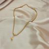 Gold Plated Mesh Chain Necklace with Ball Drop Pendant Fashion Jewelry for Women