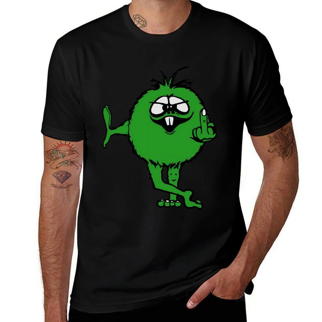 Green Guy Flips Bird 70s Retro Tshirt T Shirts For Unisex Slim Fit Cotton T Shirt Unisex Tshirt