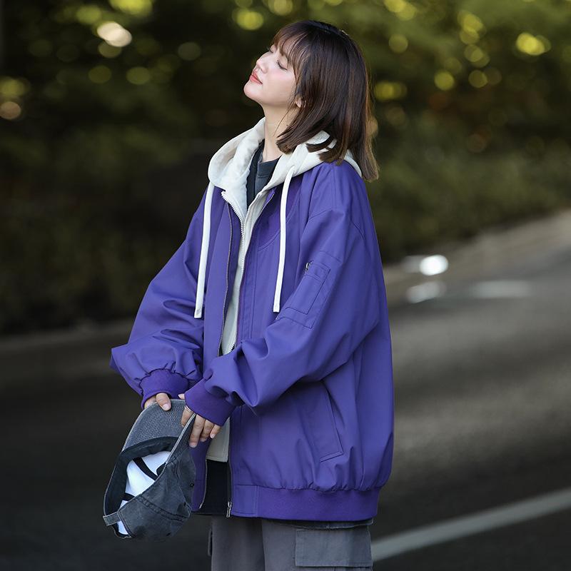 

Поддельное пальто-двойка для мужчин и женщин, весна и осень, свободное, с капюшоном, повседневная осенняя одежда, парная бейсбольная форма 3XL