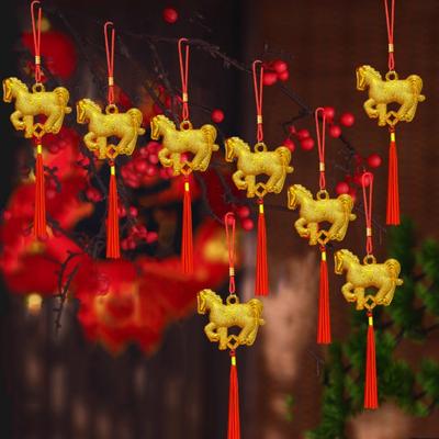 8Pcs Year of the Horse Fringed Pendant, Chinese New Year Car Pendant, New Year Home Decoration