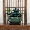 Lucky Ceramic Fish Tank Ornament: High-End Gift for Tea Room, Living Room, Office, or Reception Desk Decoration.