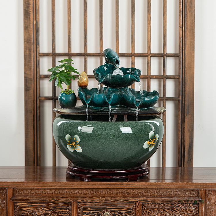 Lucky Ceramic Fish Tank Ornament: High-End Gift for Tea Room, Living Room, Office, or Reception Desk Decoration.