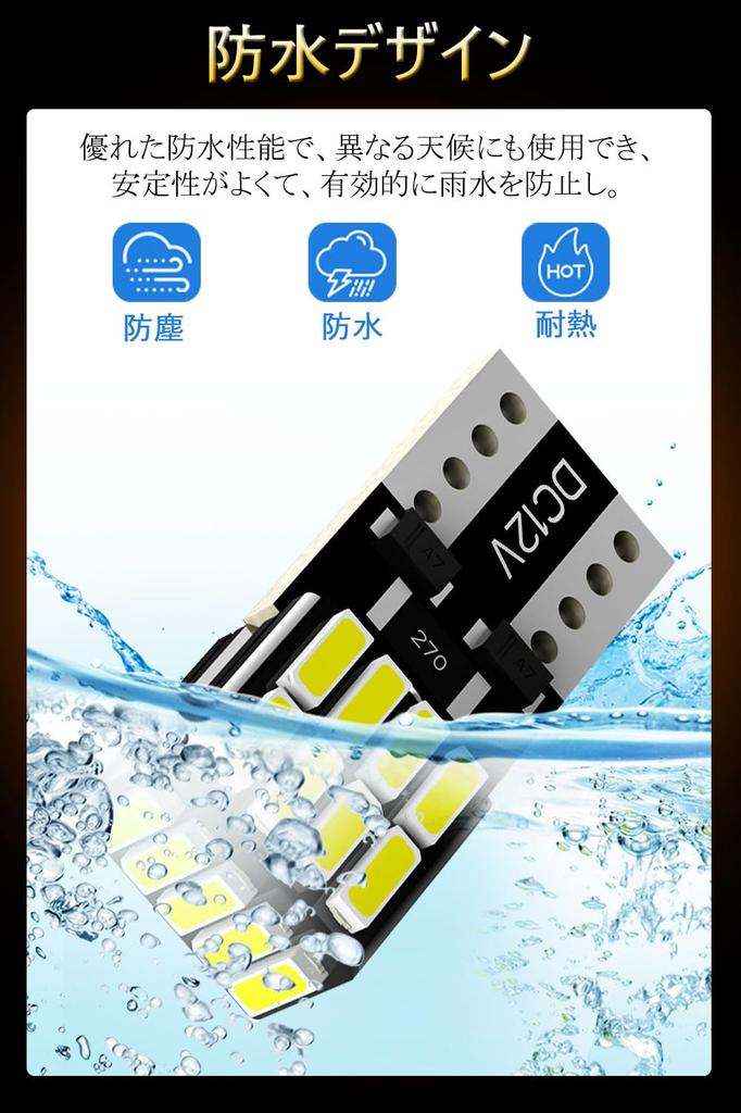 T10 LED Position Lamp, T10 LED Burst Light, White, W5W, 194, 168, 18 Rows