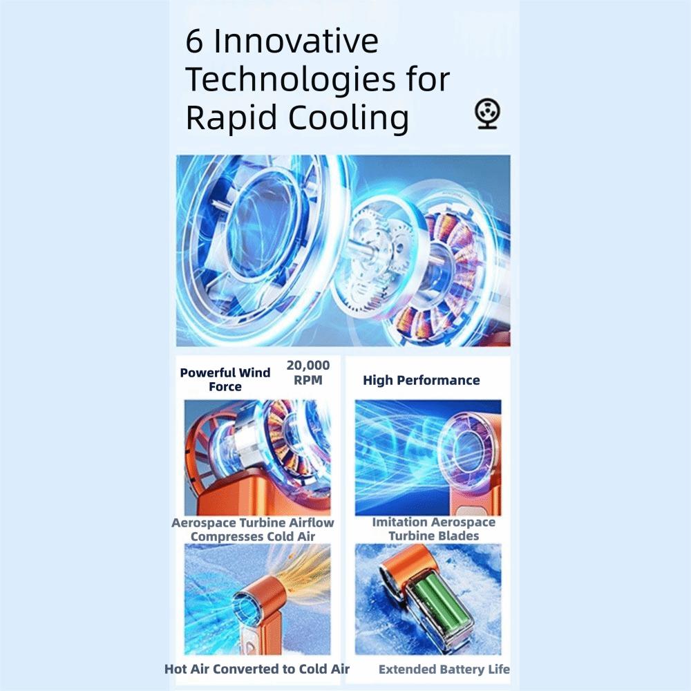 199 Adjustable Gears Handheld Turbo Fan LED Display Small Electric Fan Mini Fan  Summer Cooling