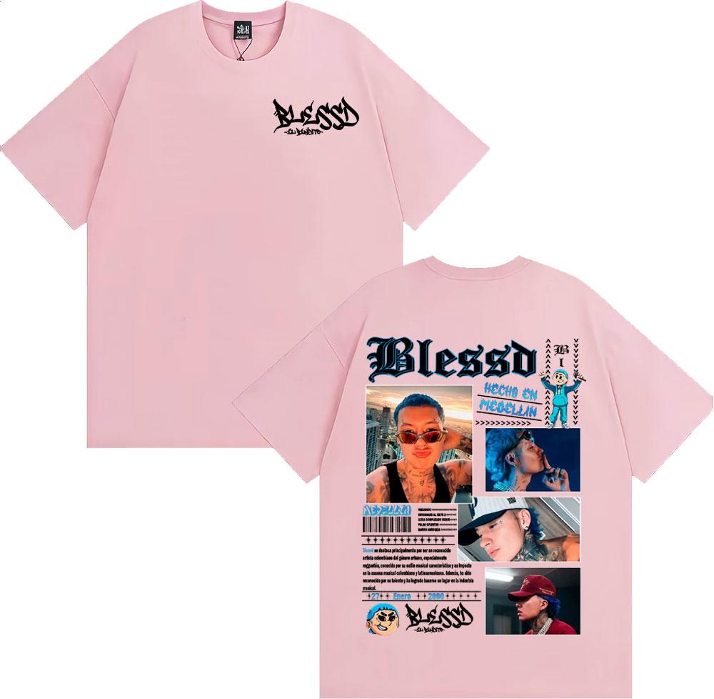 Rapper Blessd Music Album 2025 Tour T Shirts Unisexs Clothing Fashion Hip Hop Punk Tshirt Cotton 100 High Quality Loose T Shirt