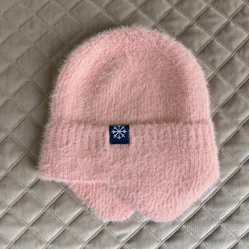 Outdoor warm knitted hats, winter wool earmuffs, men's and women's autumn and winter hats, stretch thick windproof hats, cycling hats