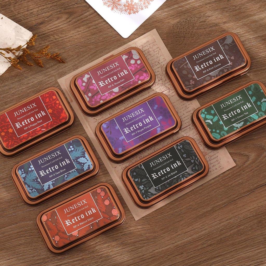 Retro Tin Box DIY Ink Pad for Rubber Stamps - Creative Stationery Tool