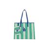 MLB Striped Sports Casual Cotton Tote Bag Unisex Tote Bags Green White 3AORL0323-07MTS
