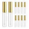 KESYOO Lip Gloss Tube, Lip Balm Tube, Lipstick Tube, 10ml, Clear Lip Gloss Tube, Lip Container, Empty Tube, DIY Cosmetic Container (10-pack, Gold)