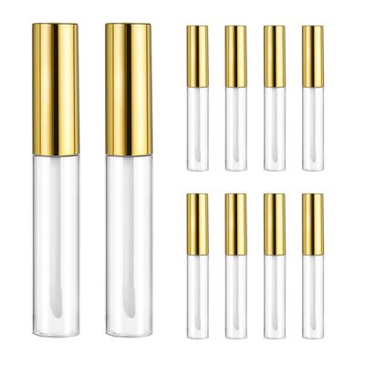 KESYOO Lip Gloss Tube, Lip Balm Tube, Lipstick Tube, 10ml, Clear Lip Gloss Tube, Lip Container, Empty Tube, DIY Cosmetic Container (10-pack, Gold)