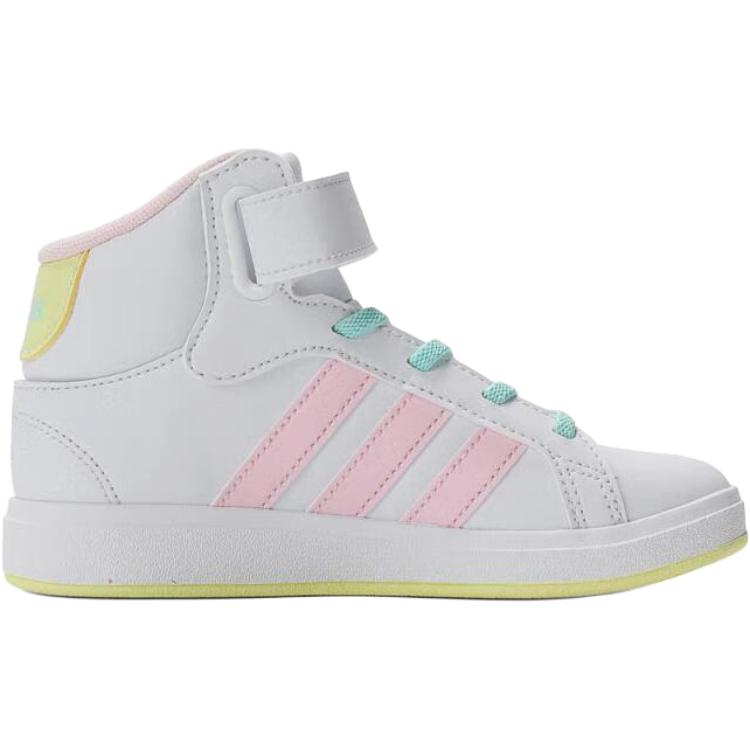 Adidas Grand Court Comfortable Versatile Shock Absorbing Durable Mid-Top Training Shoes Kids Training Shoes White JR2587