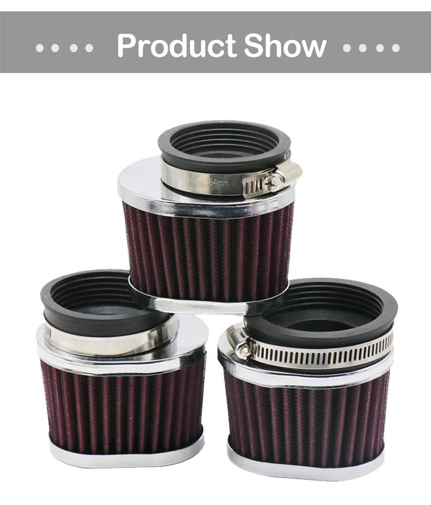 Pair Red 60mm High Flow Air Filter Non-woven Fabric, Polyurethane Universal