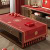 Wedding Coffee Table Tablecloth Living Room Red Tablecloth Festive Engagement New Wedding Room Decoration Cover Cloth Happy Characters