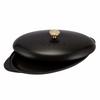 Staub Shallow Oval Serving Dish with Lid, 31cm, Enamel Pot, Shallow, Induction and Oven Safe, 1332125/40509-400-0, Black
