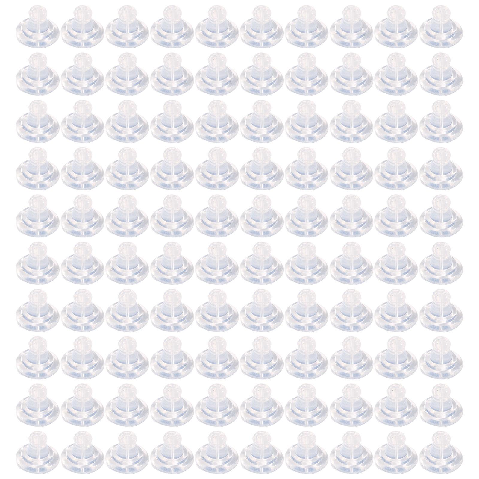 

100 шт. силиконовых фиксаторов для сережек, надежная фиксация, сменные фиксаторы для сережек-гвоздиков и тяжелых сережек, гипоаллергенные фиксаторы для сережек прозрачный