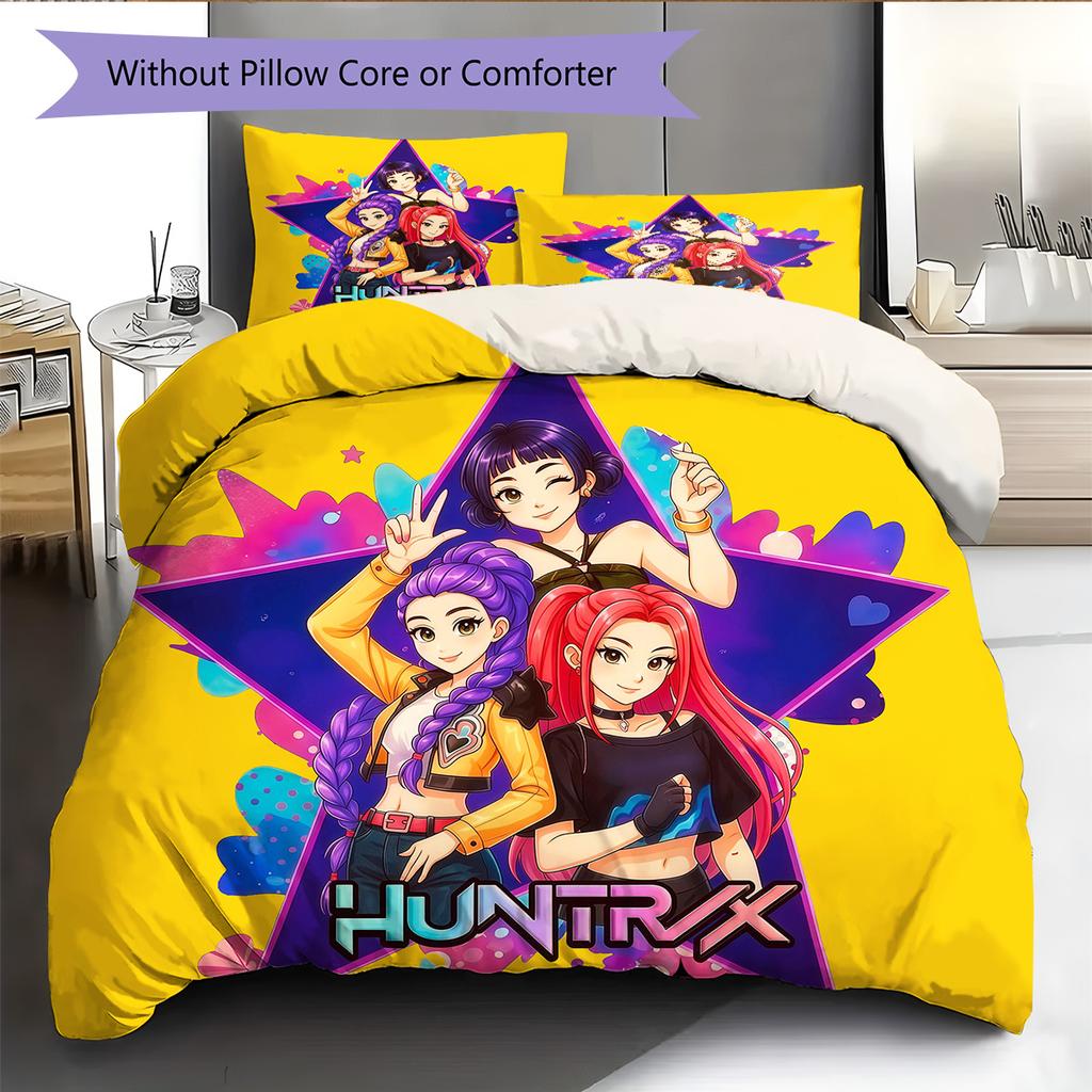 HUNTRIX Pattern Bedding Quilt Set  Home Decoration  Gift (1 * duvet cover + 2 * pillowcase  without core)