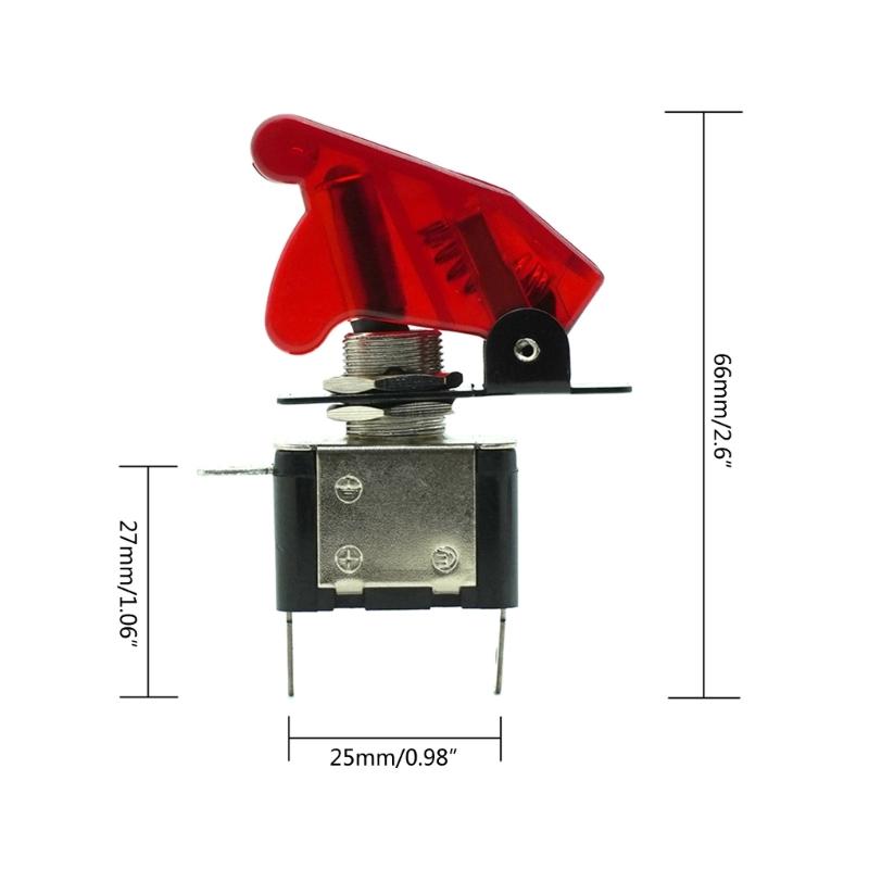 Auto Car Boat Illuminated Led Toggle Switch With Safety Aircraft Flip Up Cover Guard Blue Cover for Racing Automotive