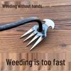 Dual-Use Gardening Weeding Rake: Steel Saw Blade Uprooting Hoe Tool