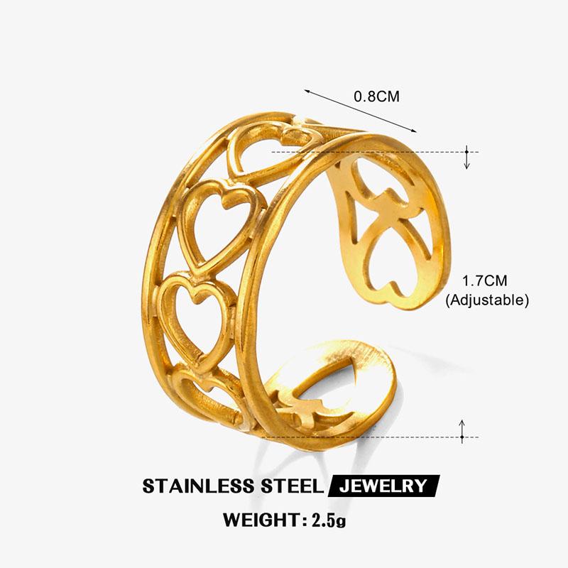 Stainless Steel Zircon Ring with Star Pattern Popular Hip-Hop Simple Metal Ring Luxurious Jewelry Party Gift From Europe America