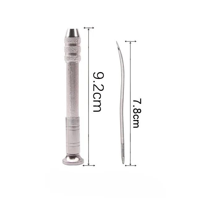 Premium Stainless Steel Shoe Repair Awl & Crochet Hook with Nylon/Waxed Thread for Leather Sewing