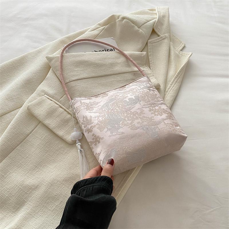 Chic 2024 Summer Bucket Bag For Women Trendy Pu Leather Shoulder Bag розовый