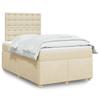 VidaXL Slatted Bed Base with Mattress Cream 120x200 Cm Fabric 3291266