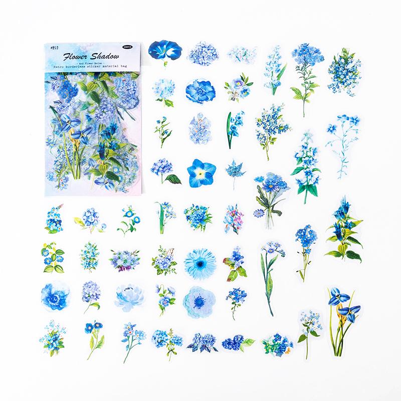 

100 Pcs Vintage Botanical Stickers Aesthetic Flowers Hand Account Material Decorative Scrapbooking Sticker