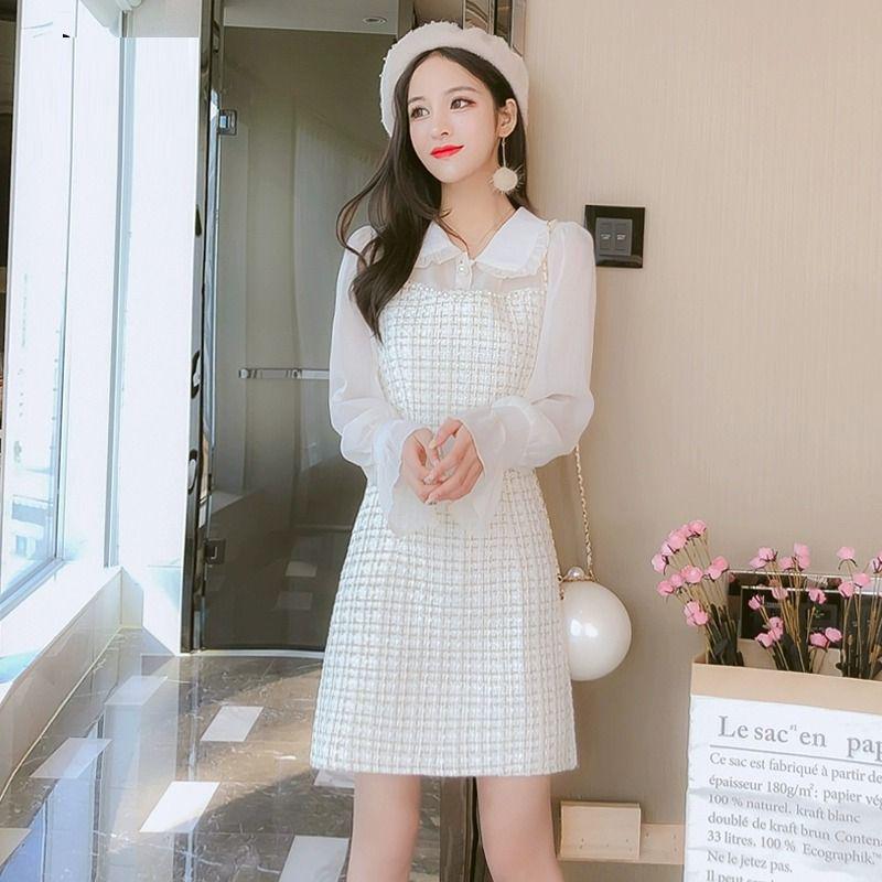 French Style Doll Collar Dress - Petite Women s Autumn Wear 2026 XS абрикосовый