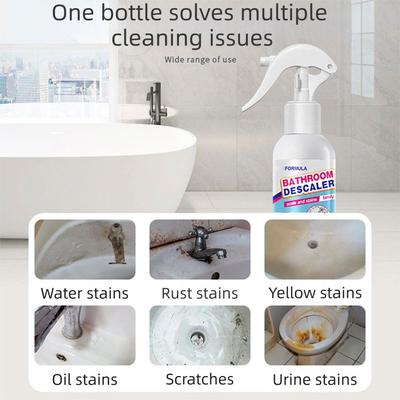 60 ml Spülbeckenentkalker Schaumreiniger, Multifunktionaler Badezimmerreiniger Spray für Dusche Toilette, Haushalts-Fleckenentferner für Fliesen