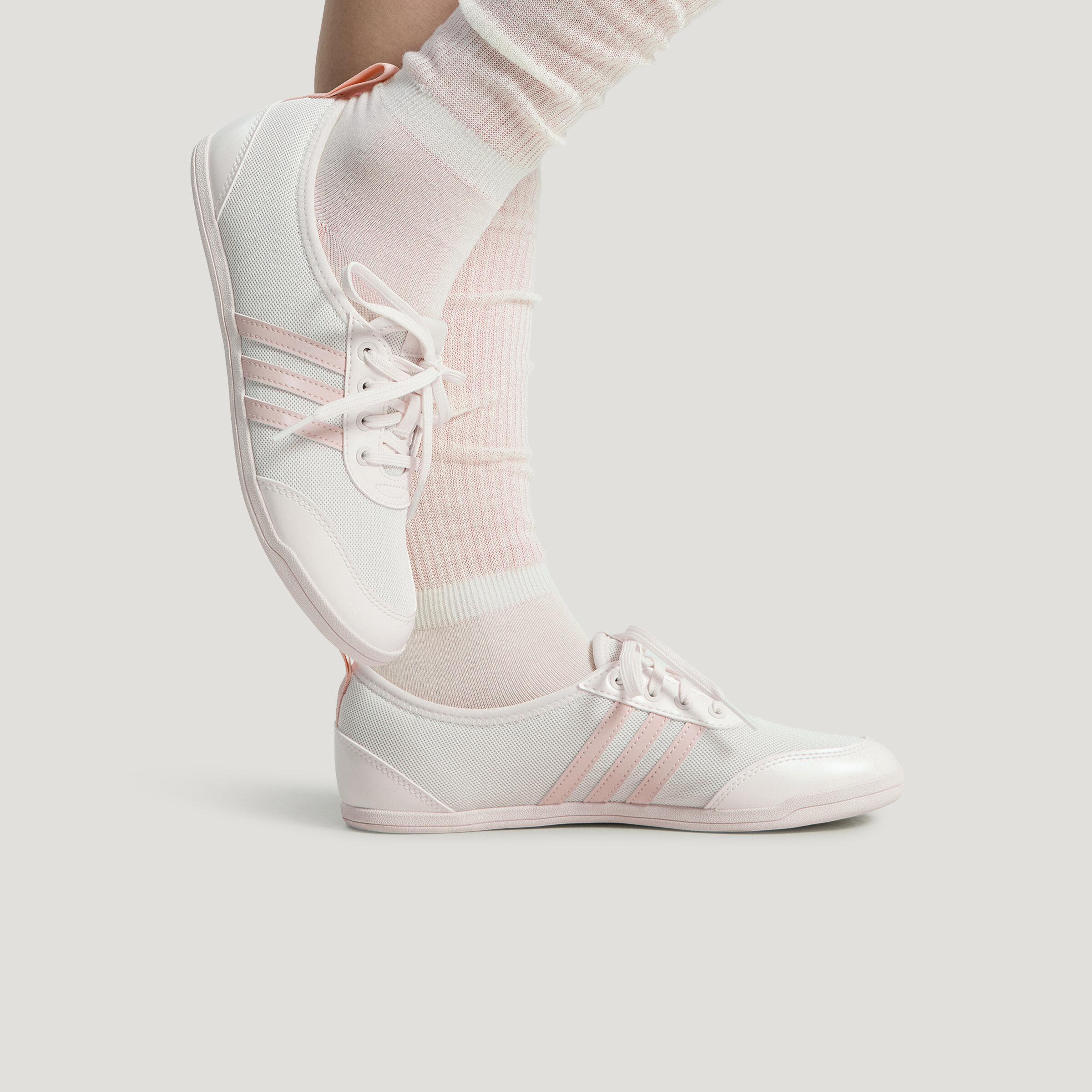 Adidas Diona Балетные Повседневные Туфли Женские Белые Розовые 36