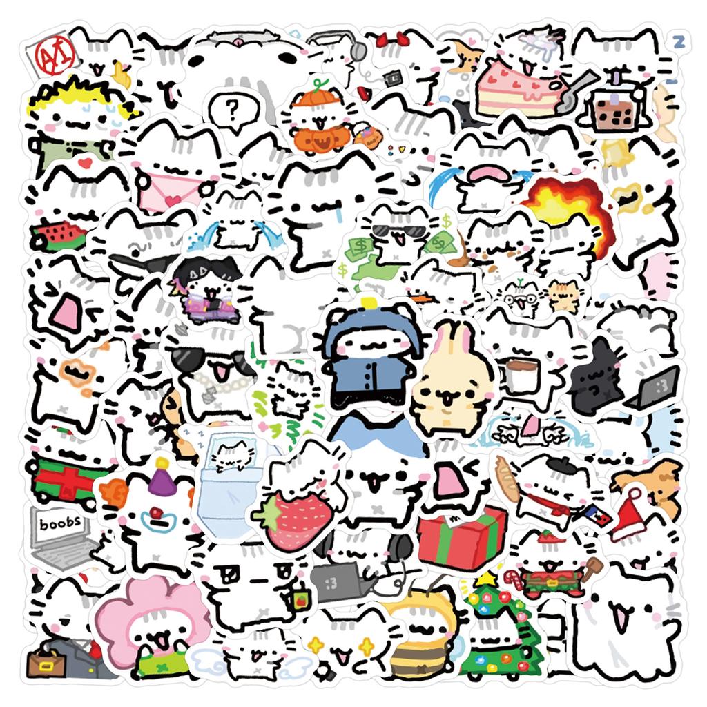 90 New Styles of Basil Kitten Graffiti Stickers for Decoration Refrigerator Skateboard Water Cup DIY Personality Stickers
