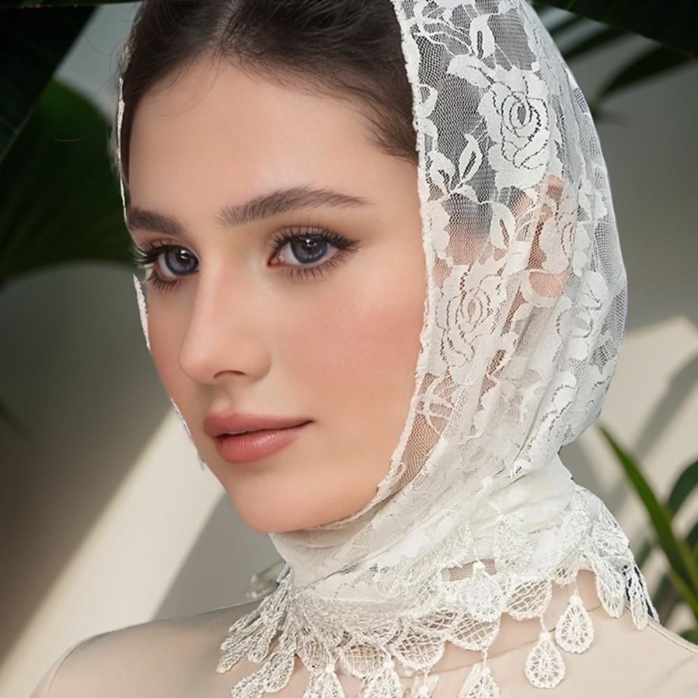 Breathable Mantilla Veils Embroidery Headwrap Vintage Head Cover  Church