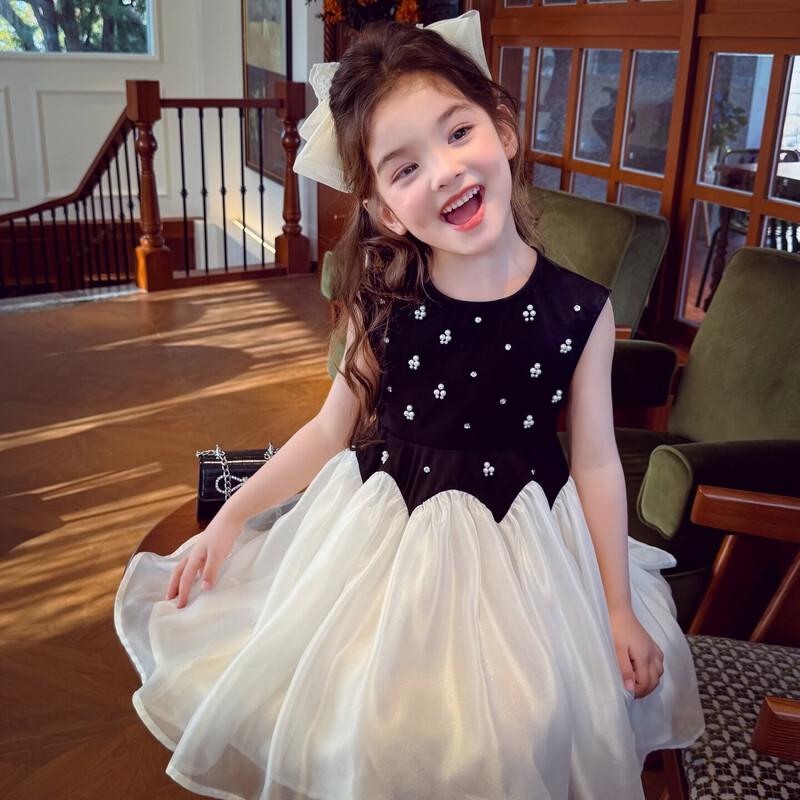 MIMIHELLO Girls  Sleeveless A-Line Summer Dress 140