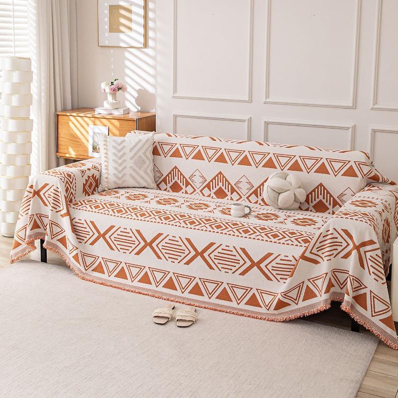 Sofa Cover Chenille Cover Geometric Art High Sense Four-season Sofa Towel Home Decoration Non-slip and Anti-grab
