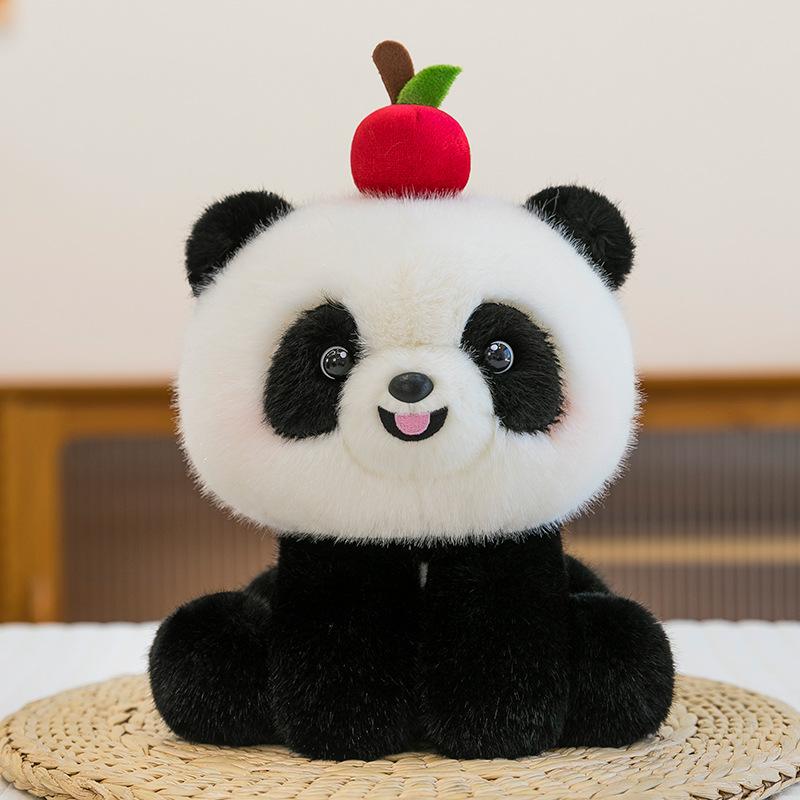 New Fruit Animal Panda Table with Doll Ornaments Cute Cow Doll Plush Toy Girlfriend Birthday Gift