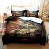 Tank Duvet Cover Set King Size War Theme Bedding Set W-World Of Tank Game Gifts For Kids Boys Men Comfortable Bedroom Decor
