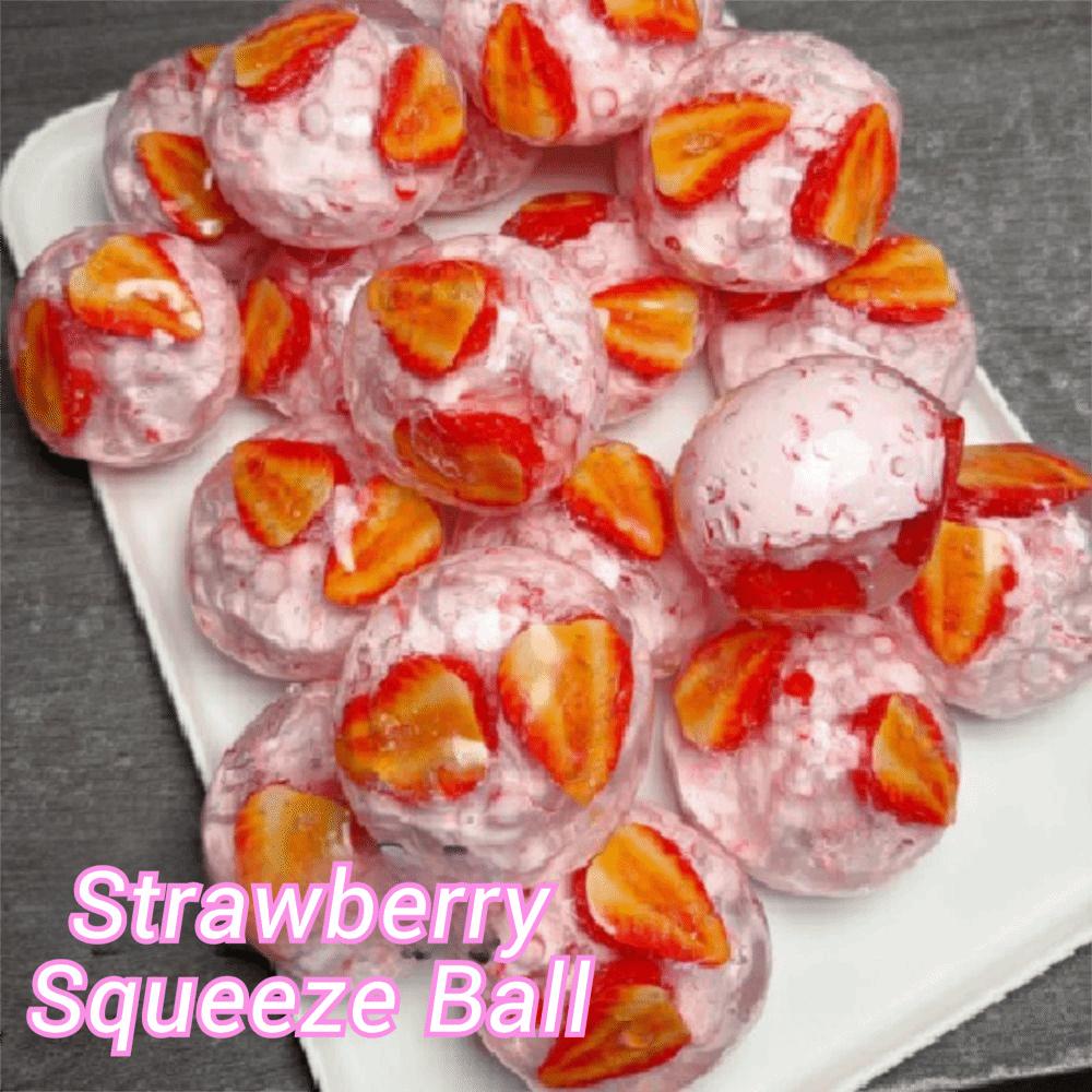 Crunchy Strawberry Squeeze Ball Sound Effects Strawberry Pinch for Kids Adults
