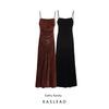 Kaslead New Arrival Women's Clothing Fashion Style Fashion Velvet Ruched Midi Skirt Dress 9196070