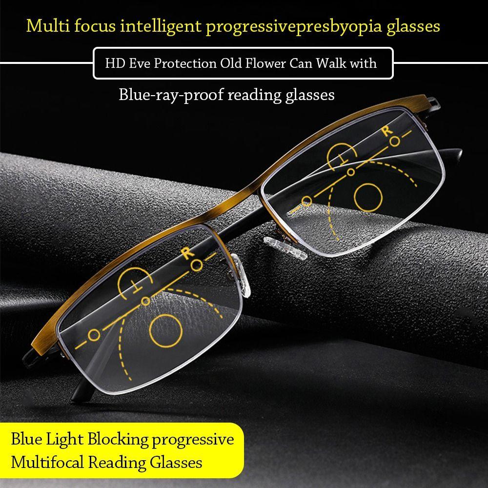 Progressive Multifocal Anti Blue Light Glasses Ultra Light Presbyopic Eyewear for Sports Reading Eye Protection