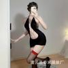 Sexy underwear women's deep V-wrapped buttocks hot backless fun free tight secretary uniform sexy stunner nightclub outfit